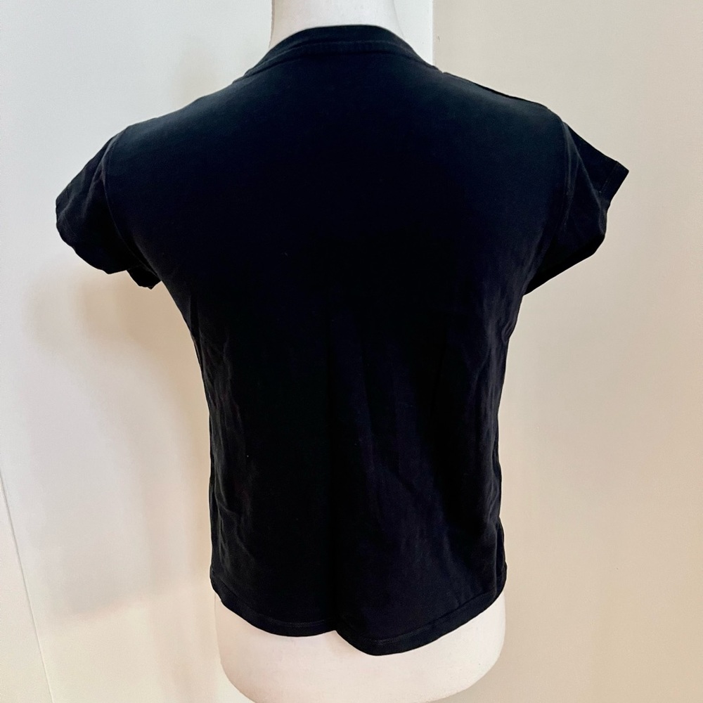 Les Roses sont Rouges black crop Shirt - Picture 3 of 4